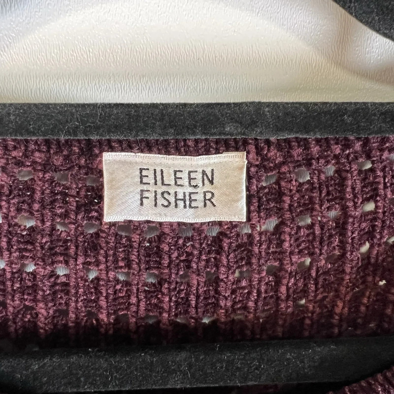 Eileen Fisher Tunic Sweater Size M Chunky Heavy Knit Long Sleeve Burgundy‎ - Image 4