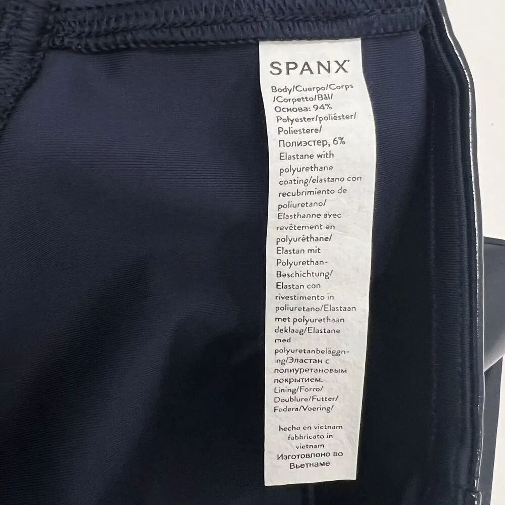 SPANX Faux Patent Leather Leggings in Port Navy Glossy Shiny 20301R Women’s XS - Image 12