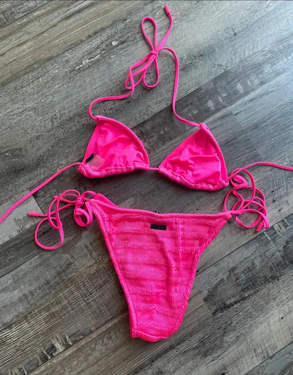 Pink Tie Up Bikini - Image 3