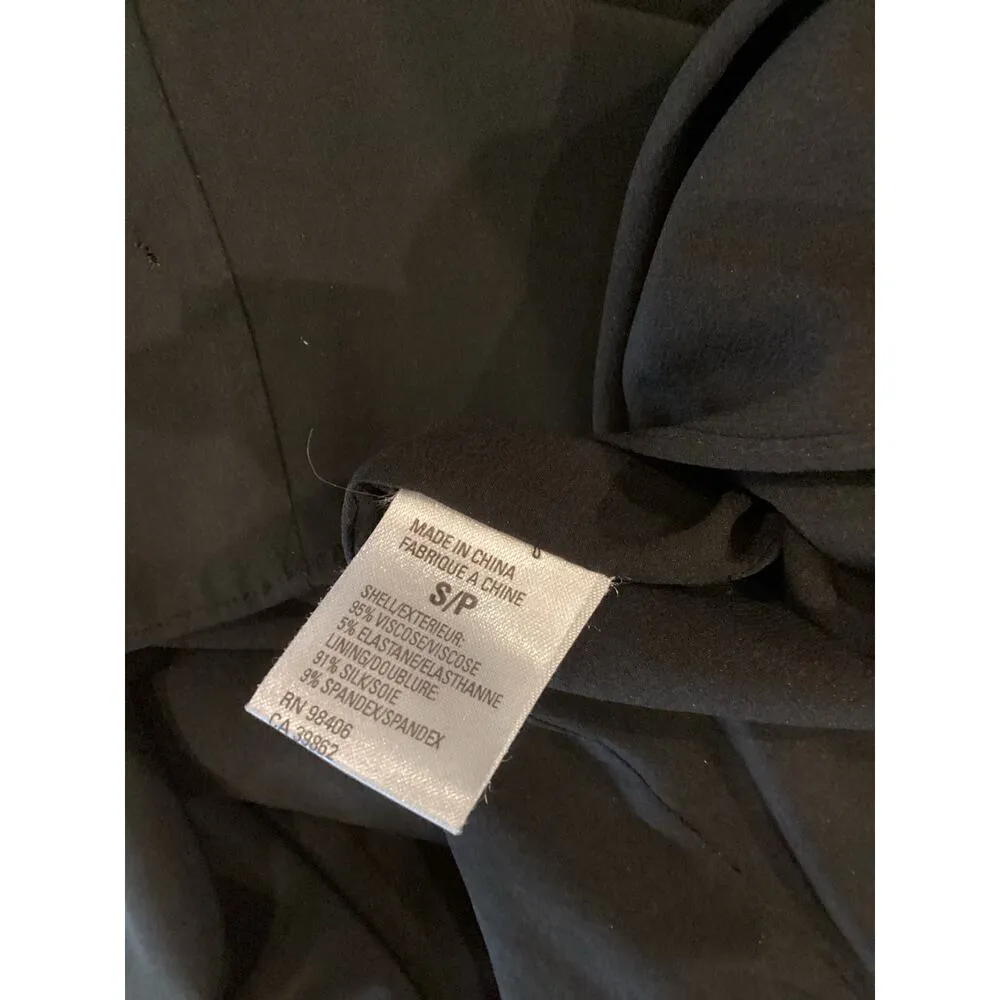 Theory Dazell Charm puff short sleeve Mini Dress Shift Scoop Neck Black Viscose - Image 11