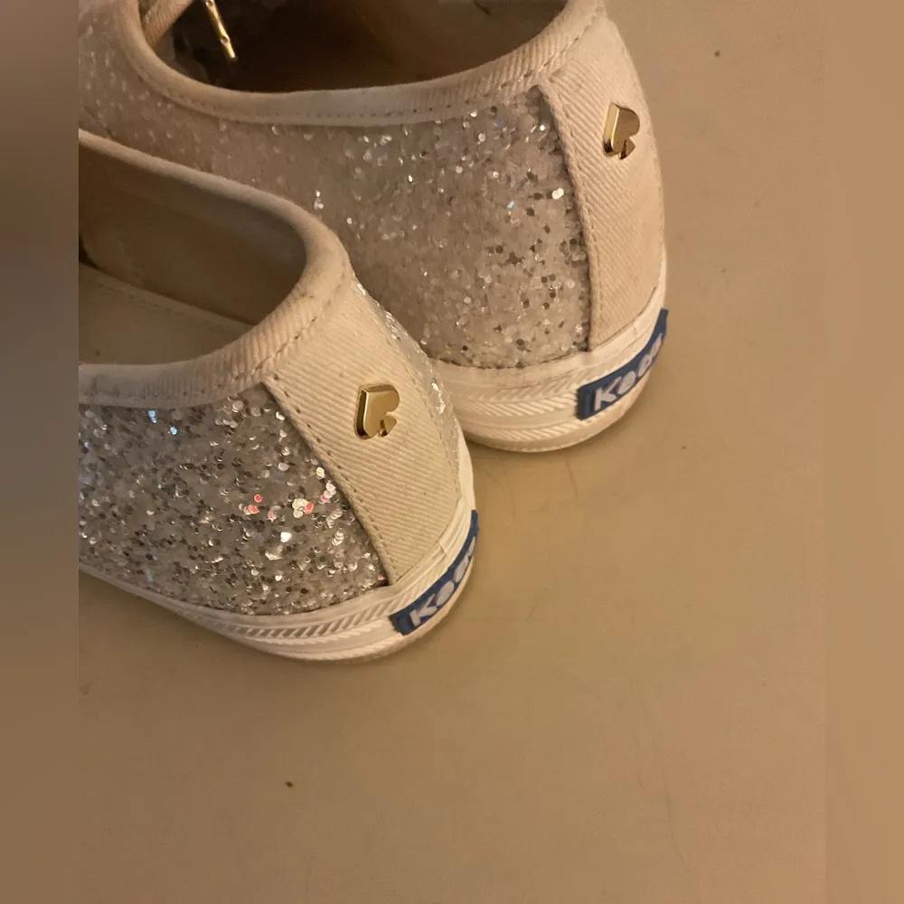 Keds Kate Spade ivory Women's Glitter platform Sneakers size 8 White - Image 7