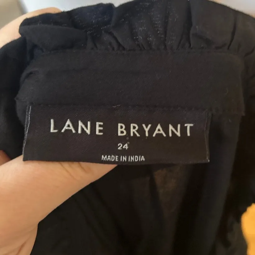 SET Lane Bryant Black Ruffle, Snake Print & Navy Blue Satin Popover Blouse 22/24 - Image 16