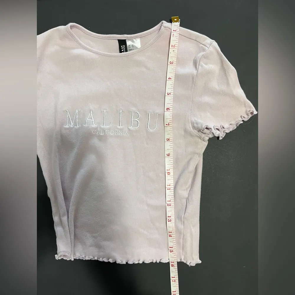 H&M Divided Malibu Crop Top T-Shirt Lettuce Trim Women’s Sz XS. EUC - Image 8