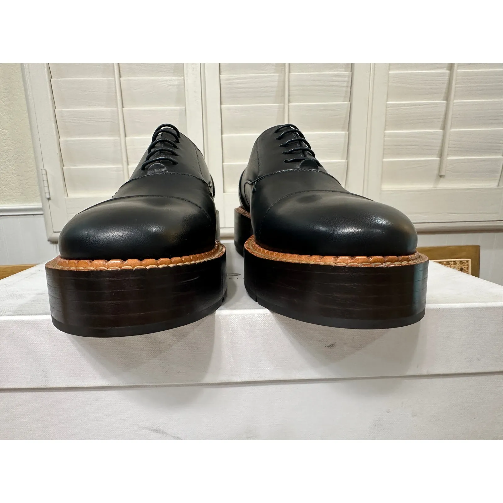 Clergerie Paris Womens Charli Derby Platform Oxford Black Leather Size 10 US NIB - Image 9