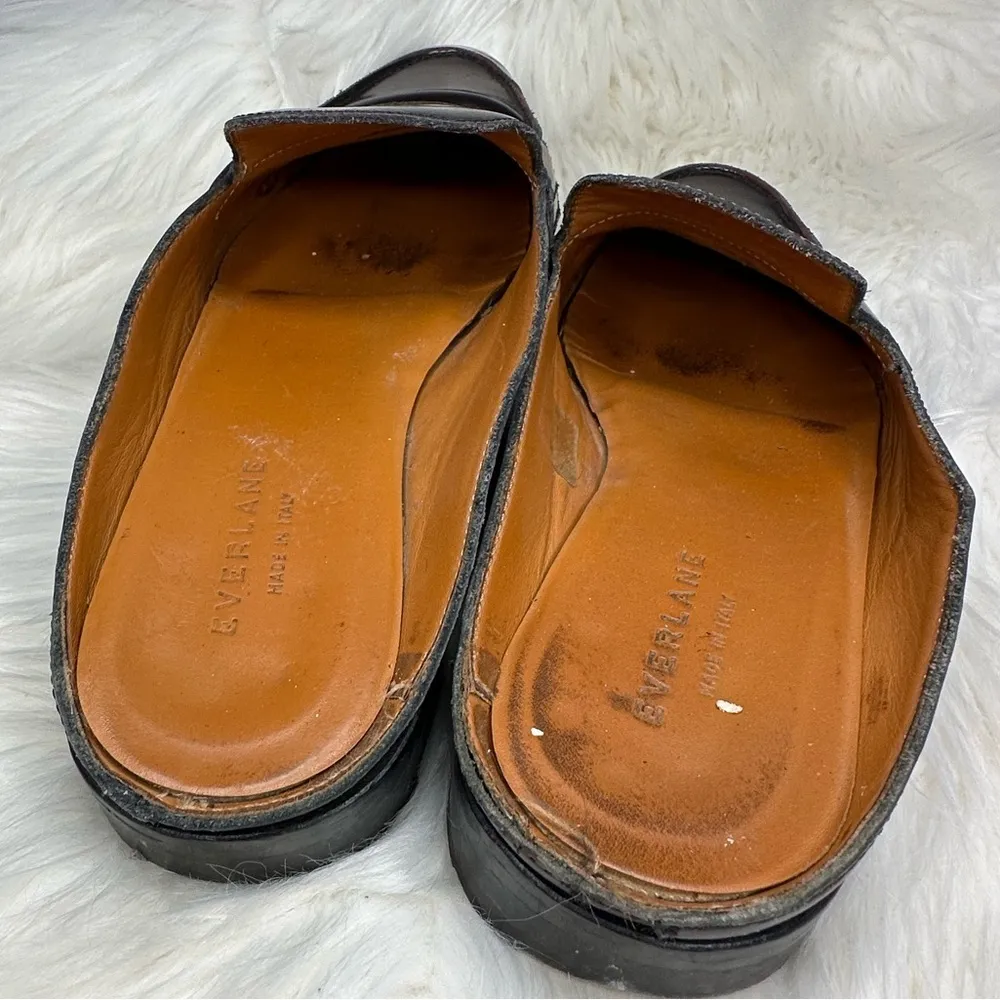 Everlane Italian Leather BurgundyPenny Loafer Mule Slides Size 10 - Image 6