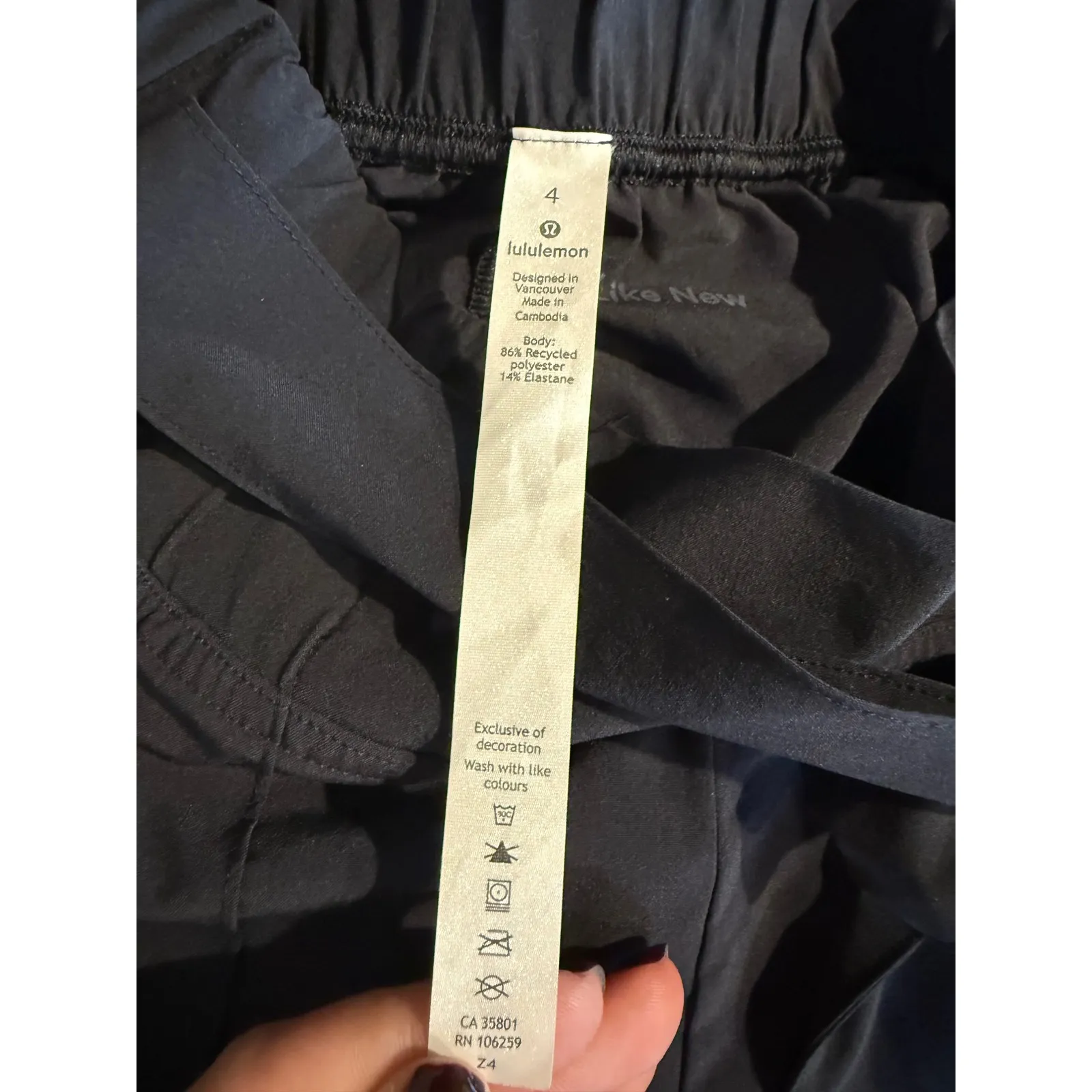 Lululemon Align High Rise Wide Leg Pants Black Size 4 Tie Waist - Image 4