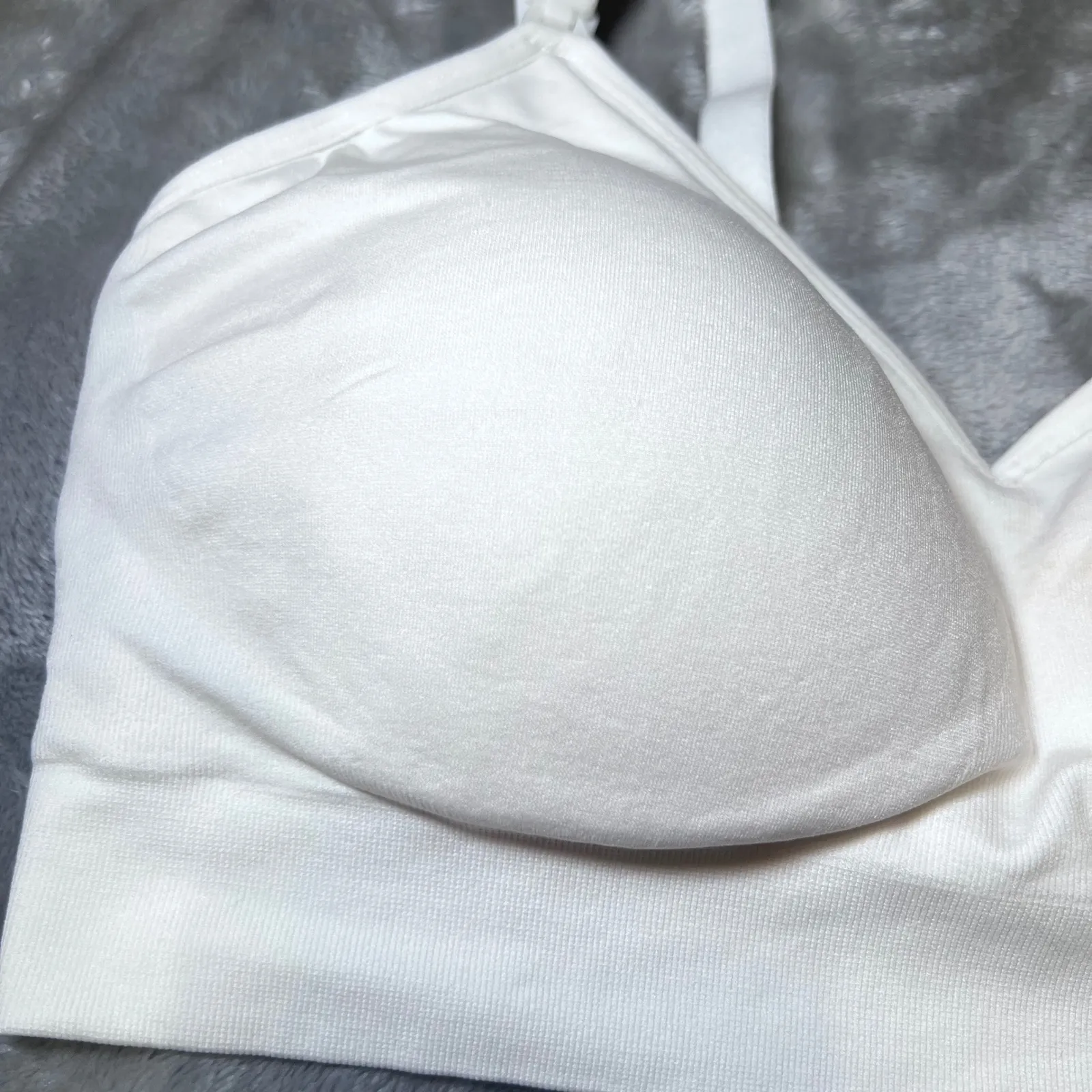 Auden Nursing Lightly Lined Seamless Bra Womens Medium White Adjustable Straps - Image 16