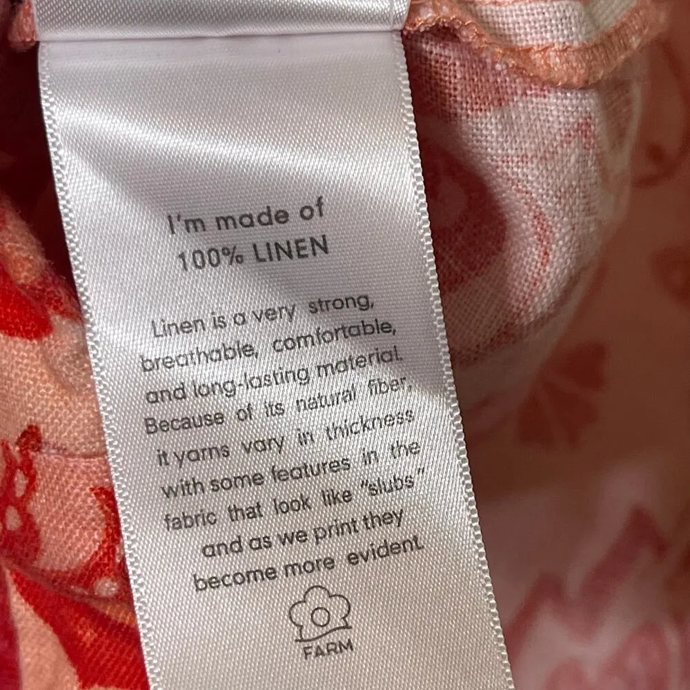 Farm Rio Jaipur Red Mini Linen Romper sz XS - Image 8