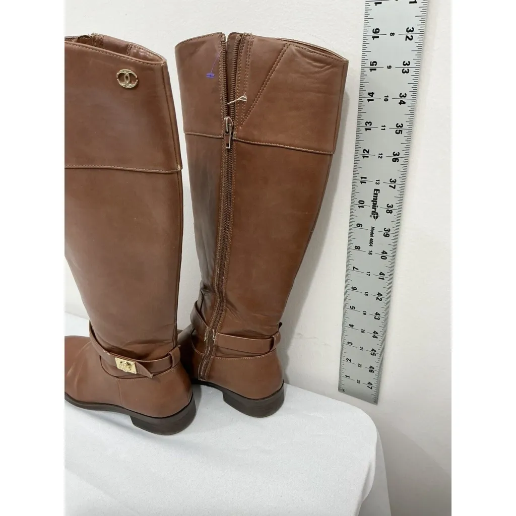 Womans Charter Club Johannes 6 M Brown Full Zip Knee Length Riding Boots - Image 4