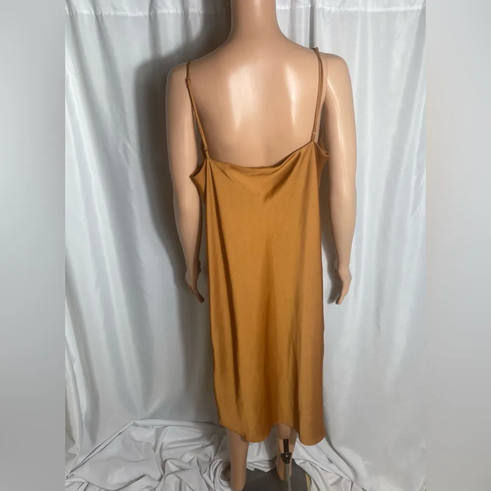 A New Day Women's Size XL Sheath Boho V-Neck Lightweight Ankle Crop Tan Dress - Image 4