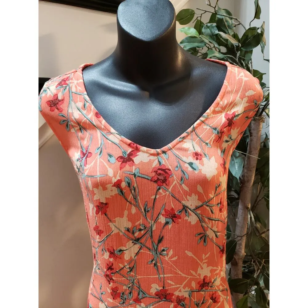 Woman Within Maxi Dress Women's 14/16 Multi Floral Stretch Sleeveless V Neck - Image 12