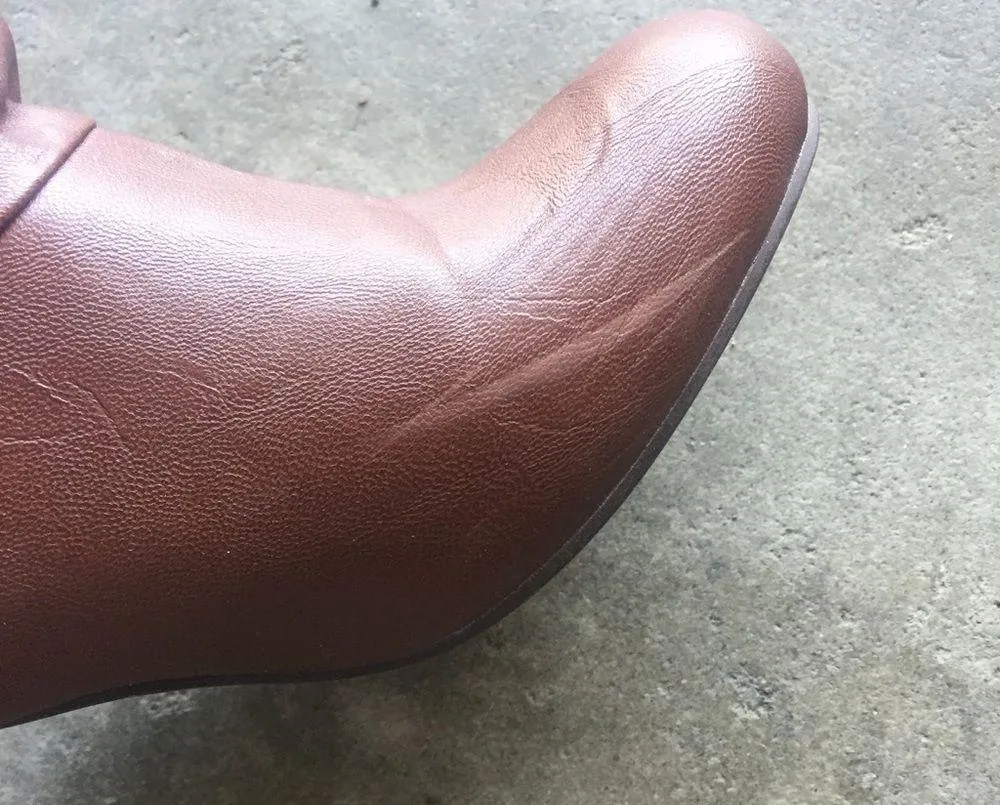 Brown Bow Tie Faux Leather Ankle Booties Heels Size 6 - Image 6