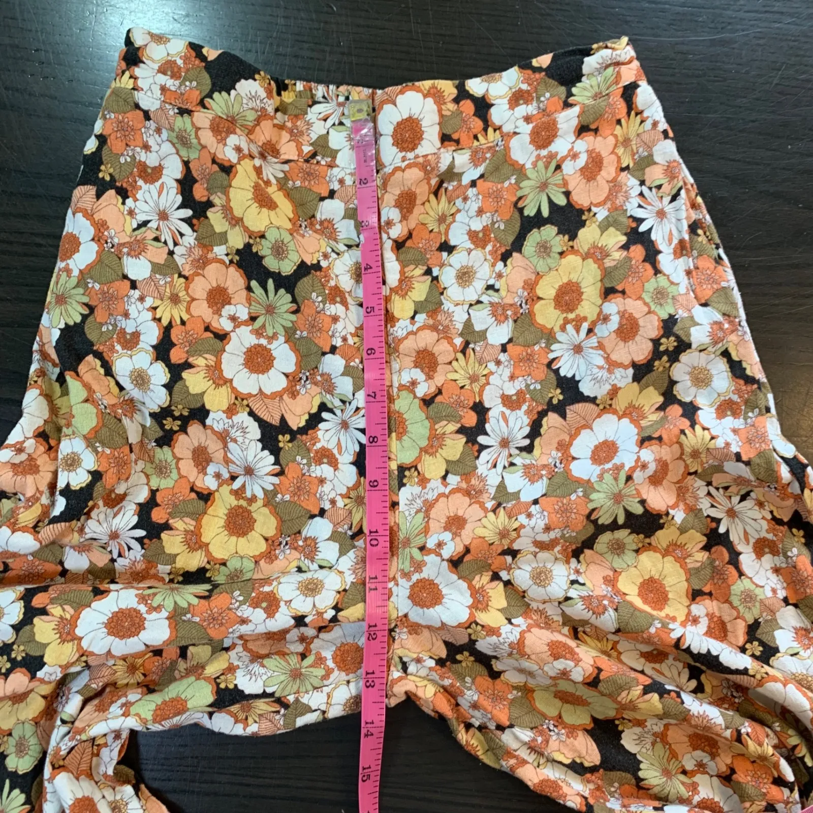 Haver + Blair Floral Wide Leg Pants High Waist Retro Boho Small S Coastal Beachy - Image 9