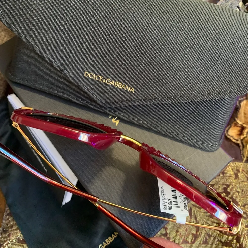 Authentic DOLCE & GABBANA 60mm butterfly acetate/metal Sunglasses - Image 10