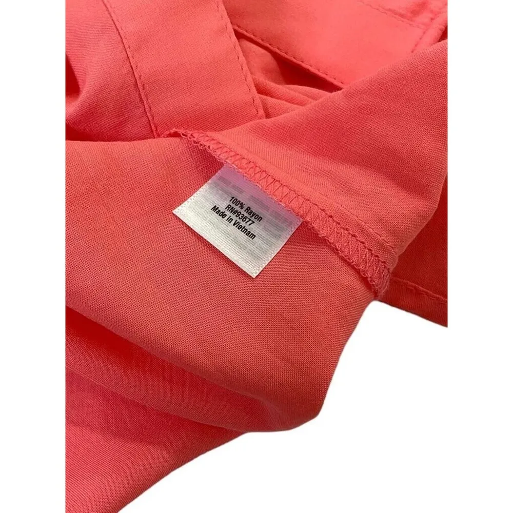 ANA A New Approach Women Size Large Roll Tab Sleeve Peach Shirt 27-136 - Image 8