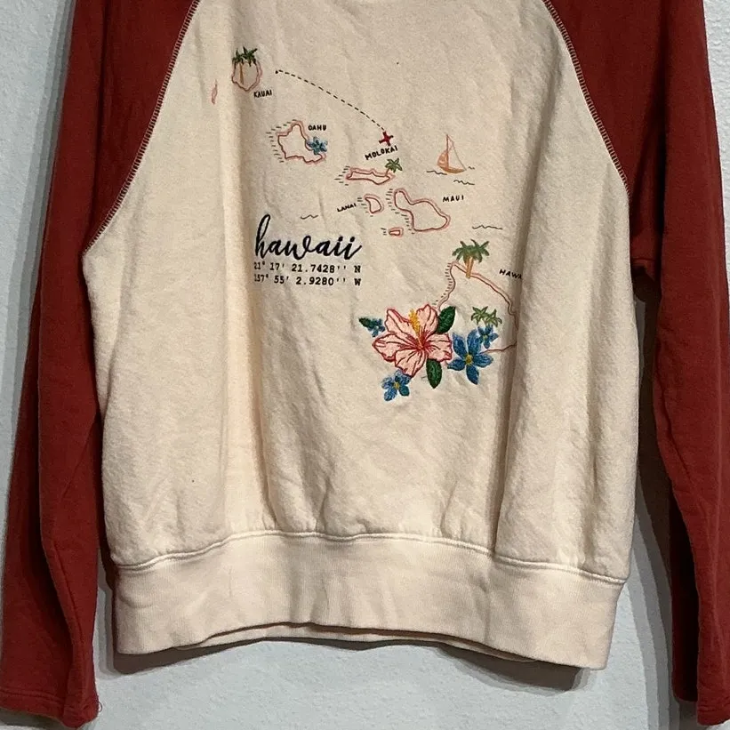 Joie Tan Hawaii Pullover Sweatshirt Sz S - Image 3