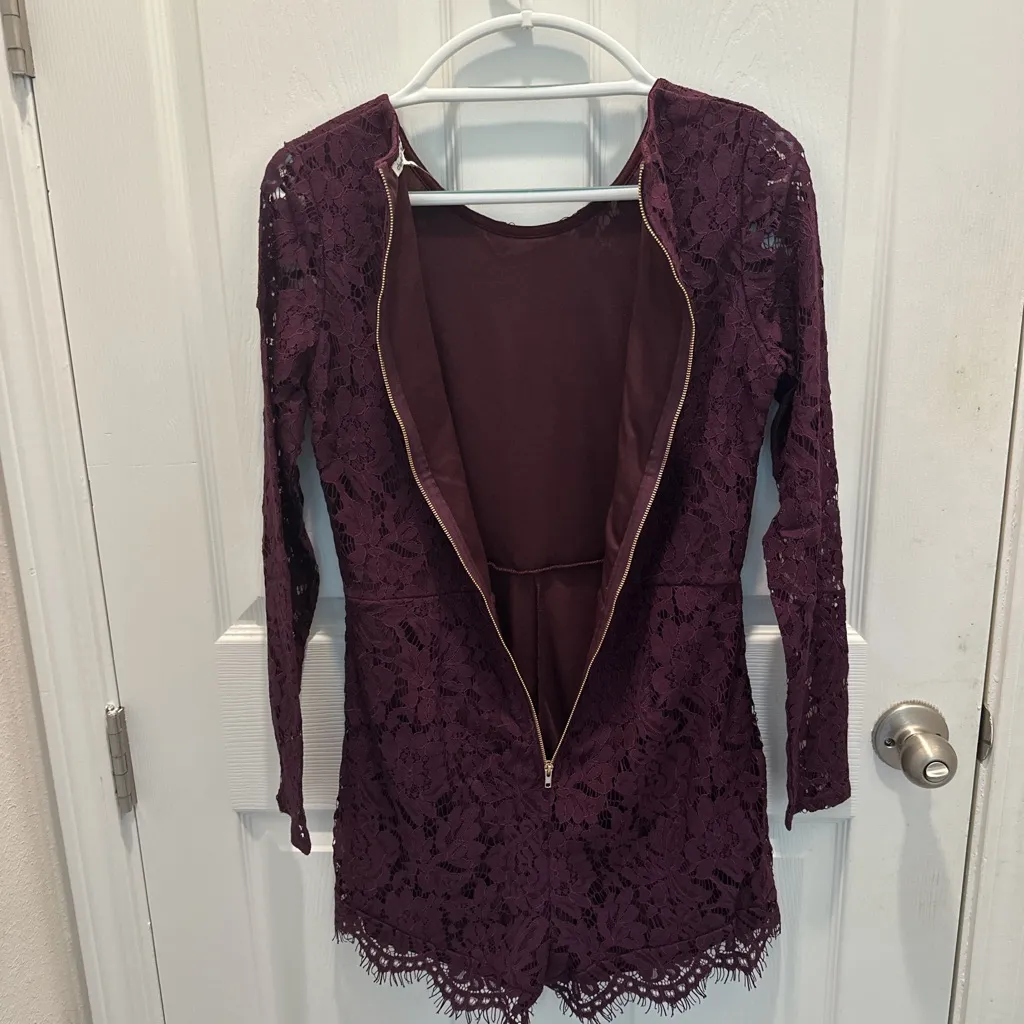 Charlotte Russe Lace Long Sleeve Romper - Image 4