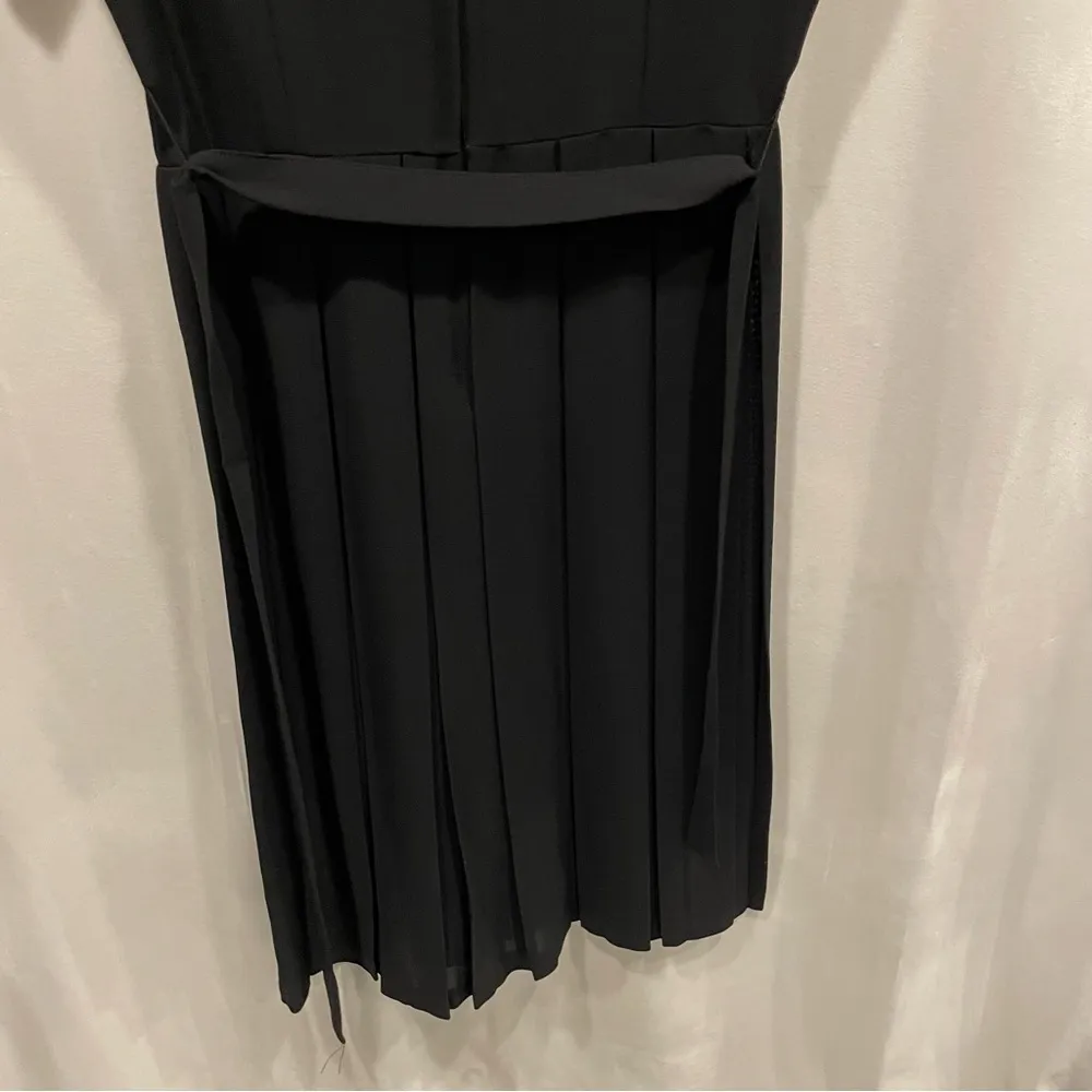 Vintage 70’s handmade lined pleated skirt Wednesday Adams goth school girl dress Black - Image 9