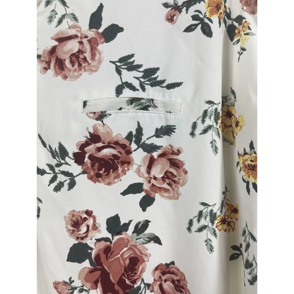 Rue 21 Plus Cream Floral Sleeveless Sheer Front Stretchy Back Flowy Top 3x - Image 4