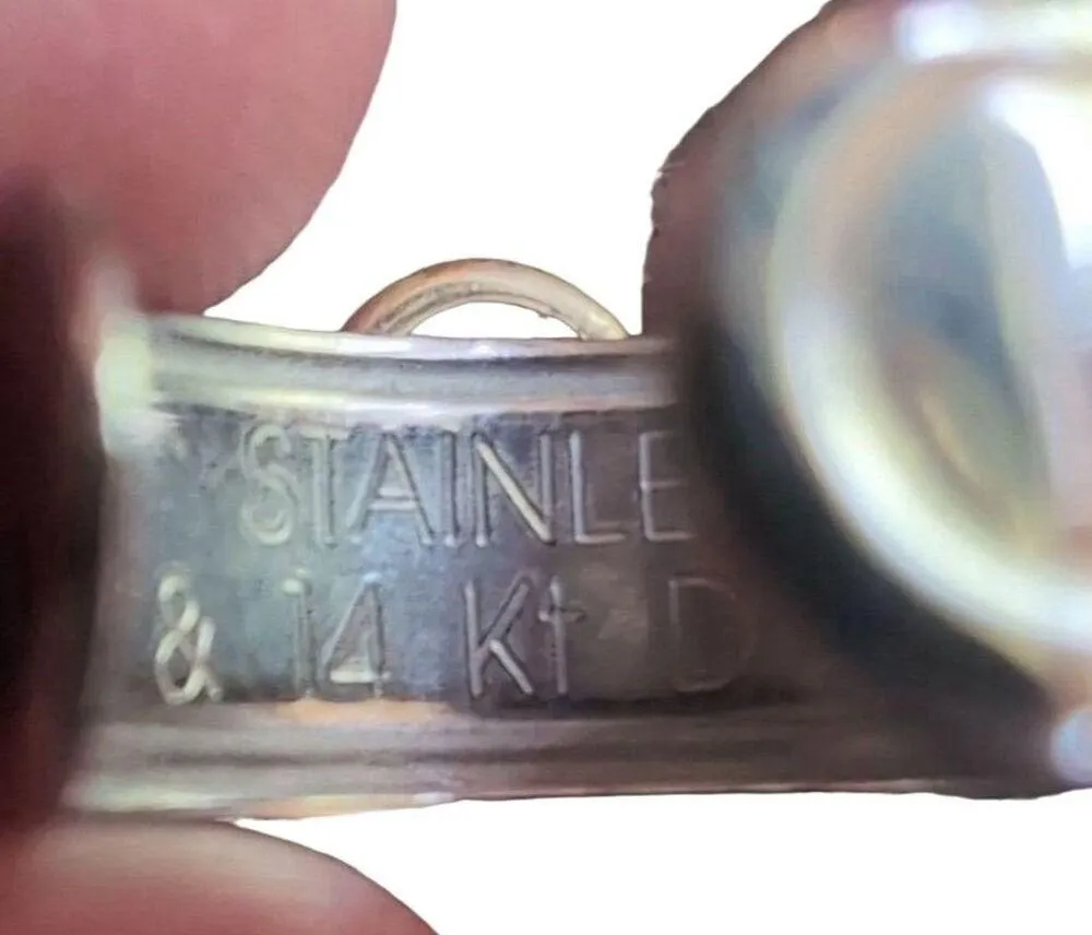 Elegant Stainless Steel & 14KT Dangle Stone Cuff Adjustable Toe Ring Gold - Image 3