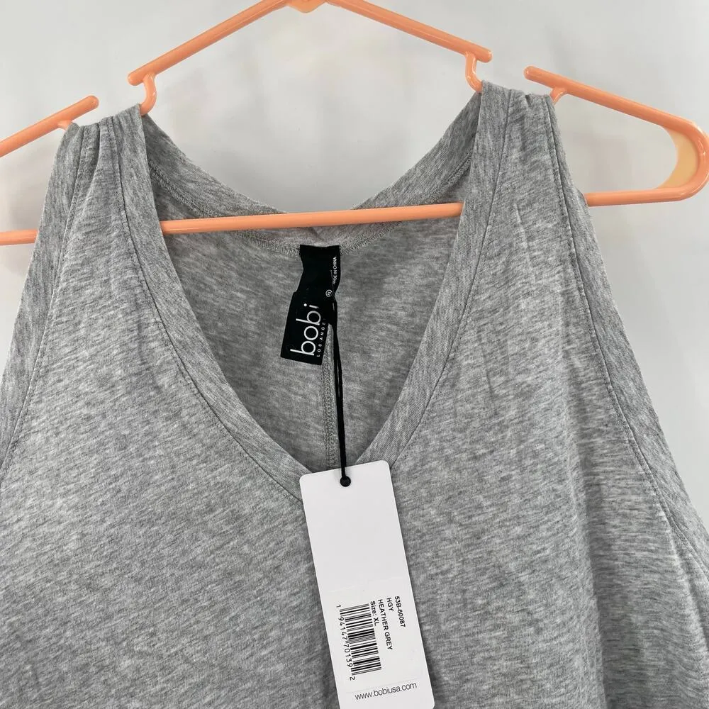 BOBI LOS ANGELES Tank Extra Large Gray V-Neck Cotton Casual Basic Capsule NWT - Image 6