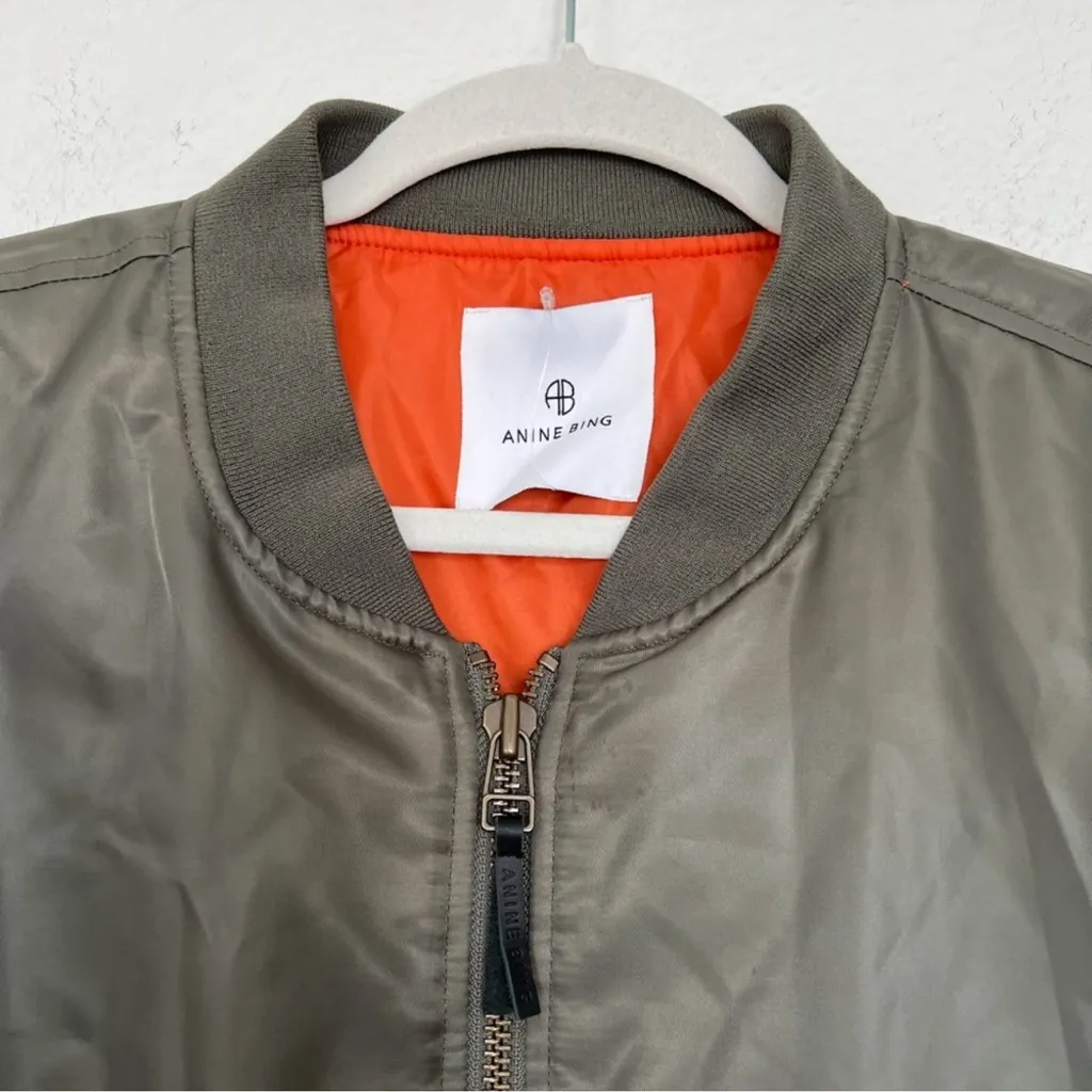 Anine Bing Leon Bomber Jacket in Army Green - Image 8