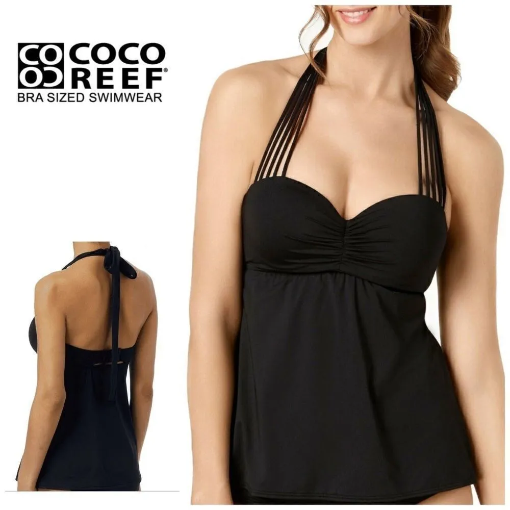 Coco Reef black tankini top. NWT. 32/34-D - Image 2