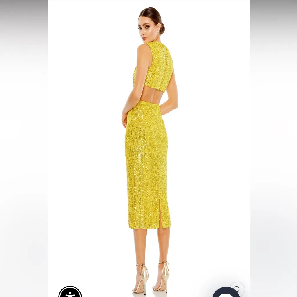 NWT Mac Duggal Dress Gold Sequin Cutout Dress 27022 size 6 - Image 3