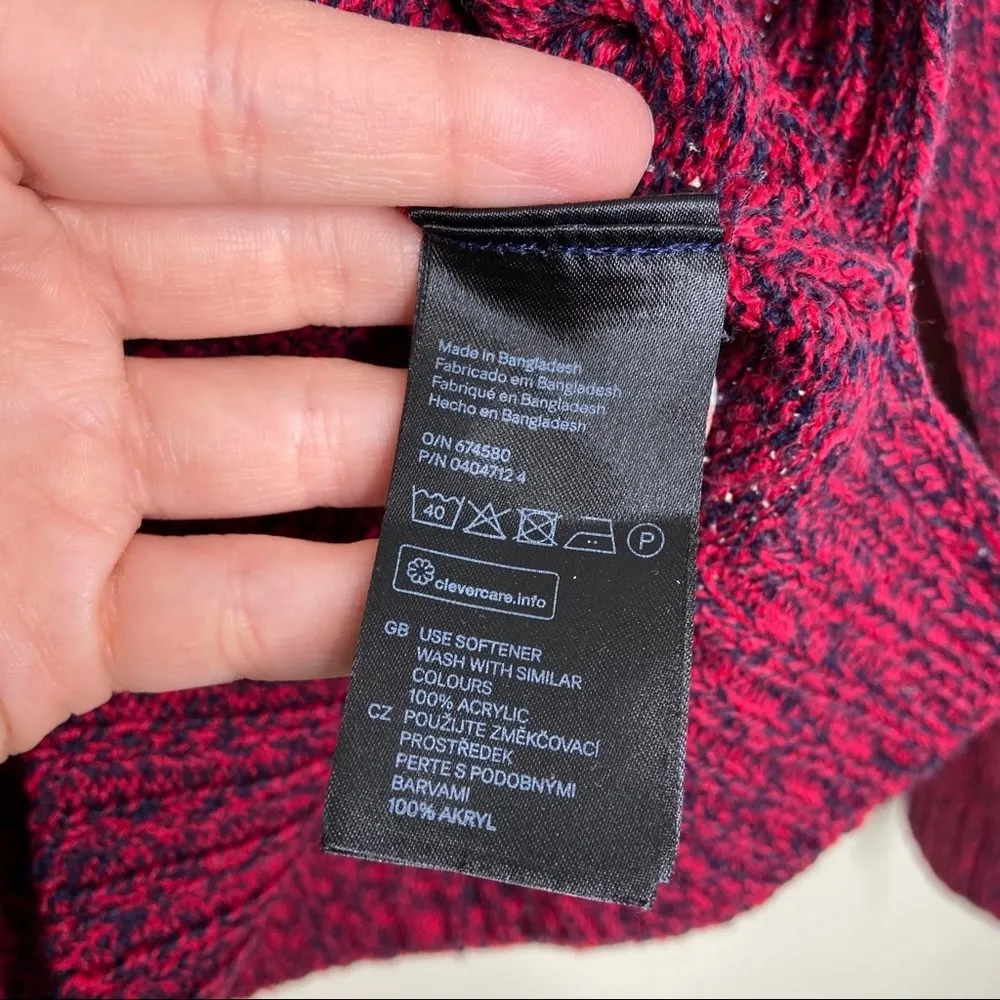 Divided by H&M Marled Knit Red Maroon Moderately Cropped Sweater - Image 6