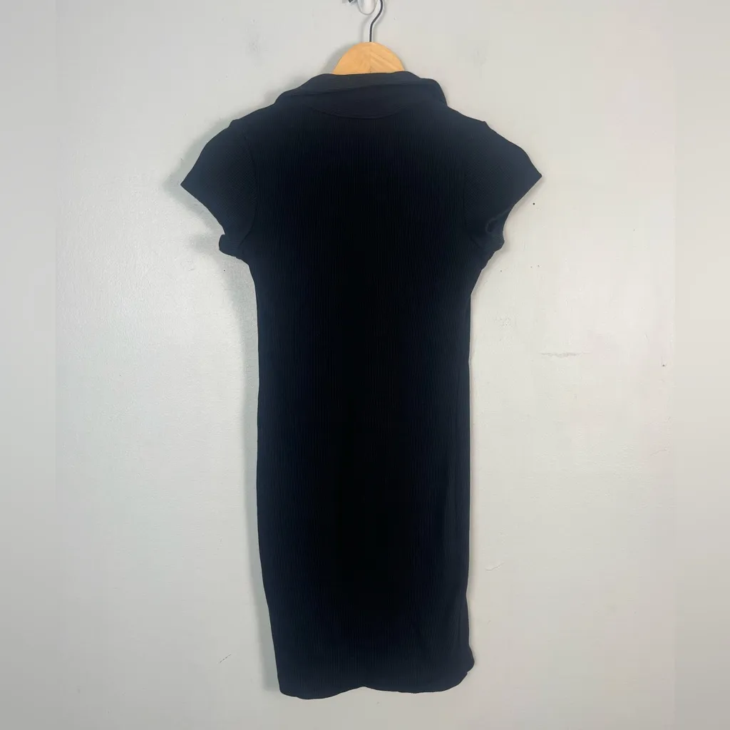 Urban outfitters the ragged priest double zip black ribbed mini dress small - Image 8