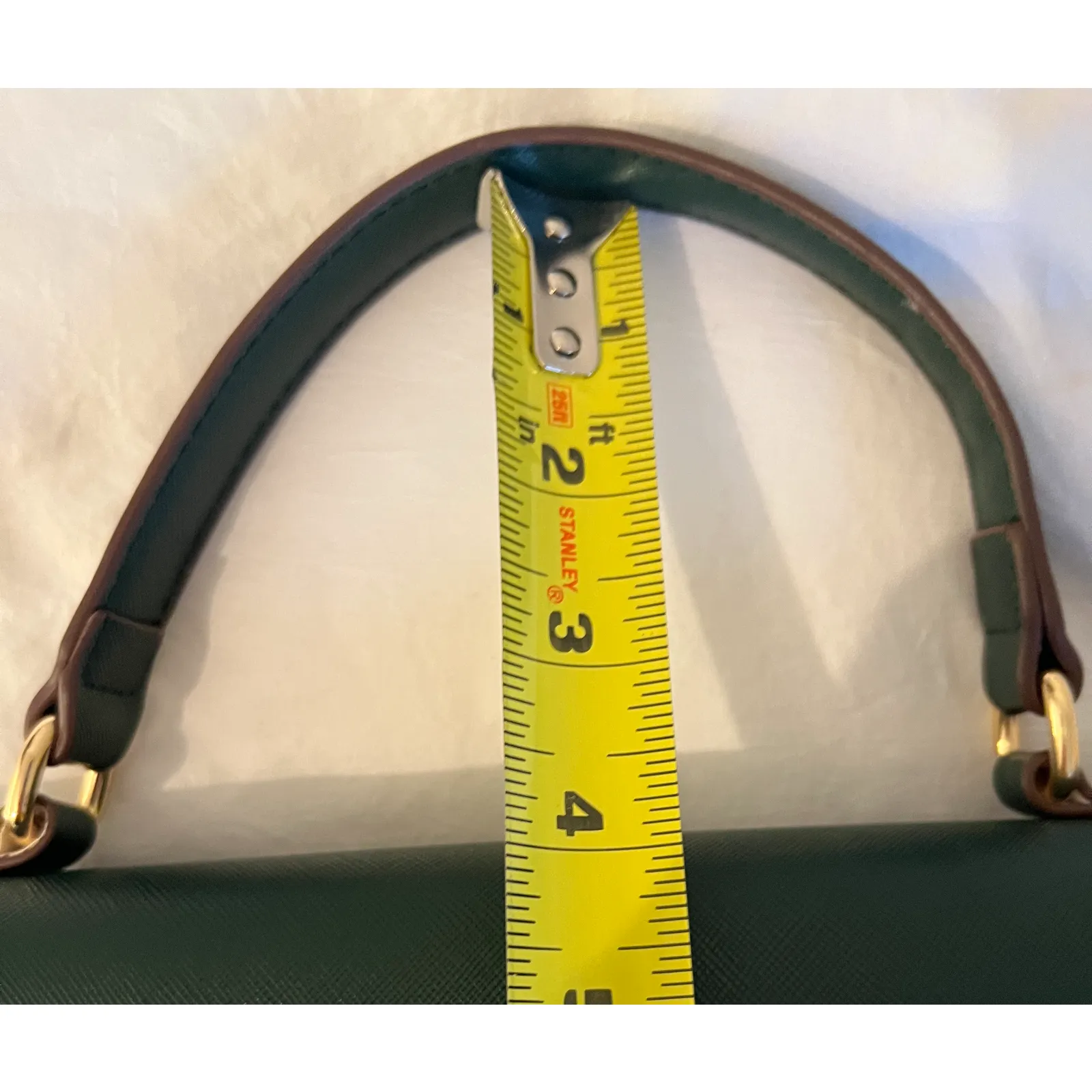 Anne Klein Purse Green Signature Top Handle Handbag Snap Close Zip Pocket - Image 11