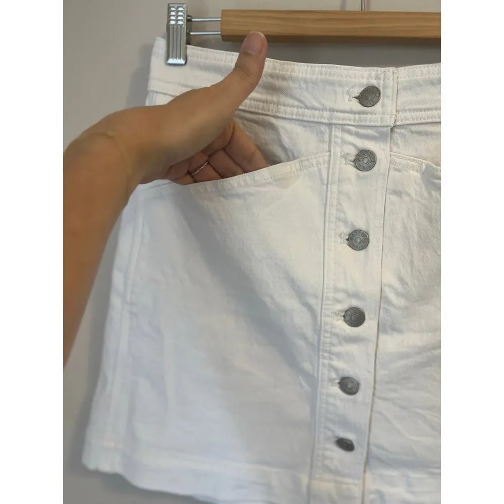 Madewell Stretch Denim A-Line Jean Mini Skirt AF059 V Front in White Womens sz 8 - Image 3
