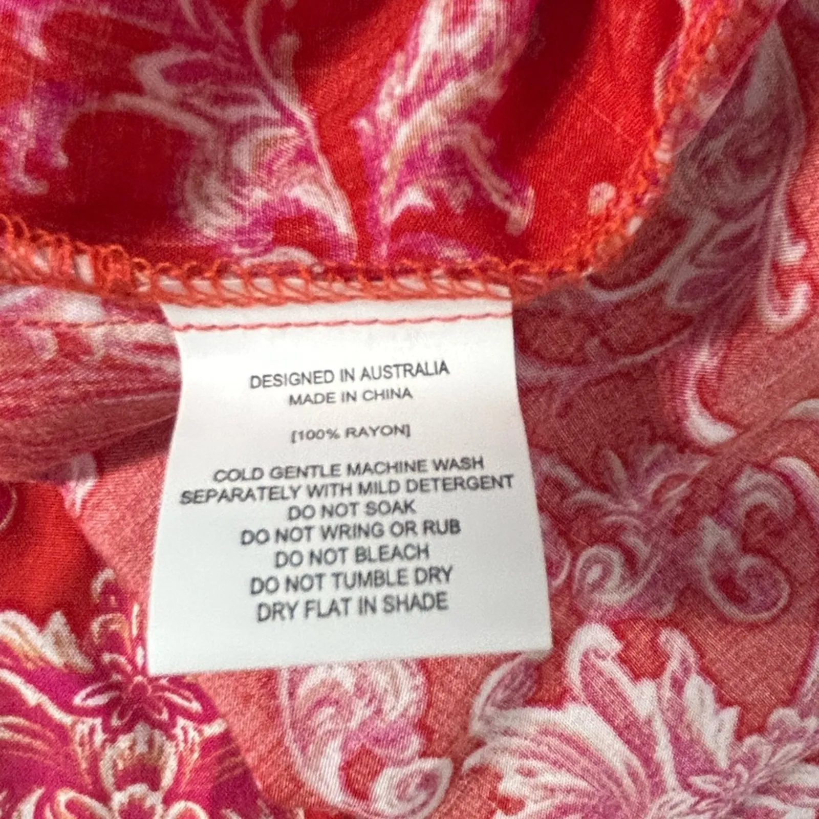 ABEL THE LABEL Strawberry Kisses Red Floral Boho Maxi Dress Size Small - Image 10