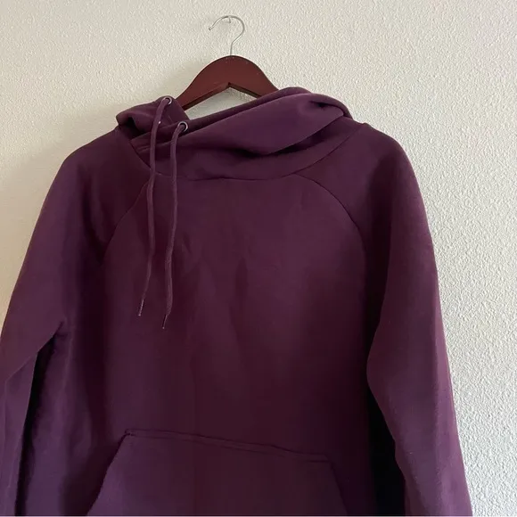 Women's Zenana Purple / Wine Cowl Neck Hoodie Size Medium - Image 2