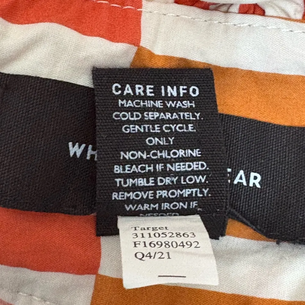 Who What Wear Geo Striped Belted Paper Bag Waist Button Front Midi Skirt - Image 9