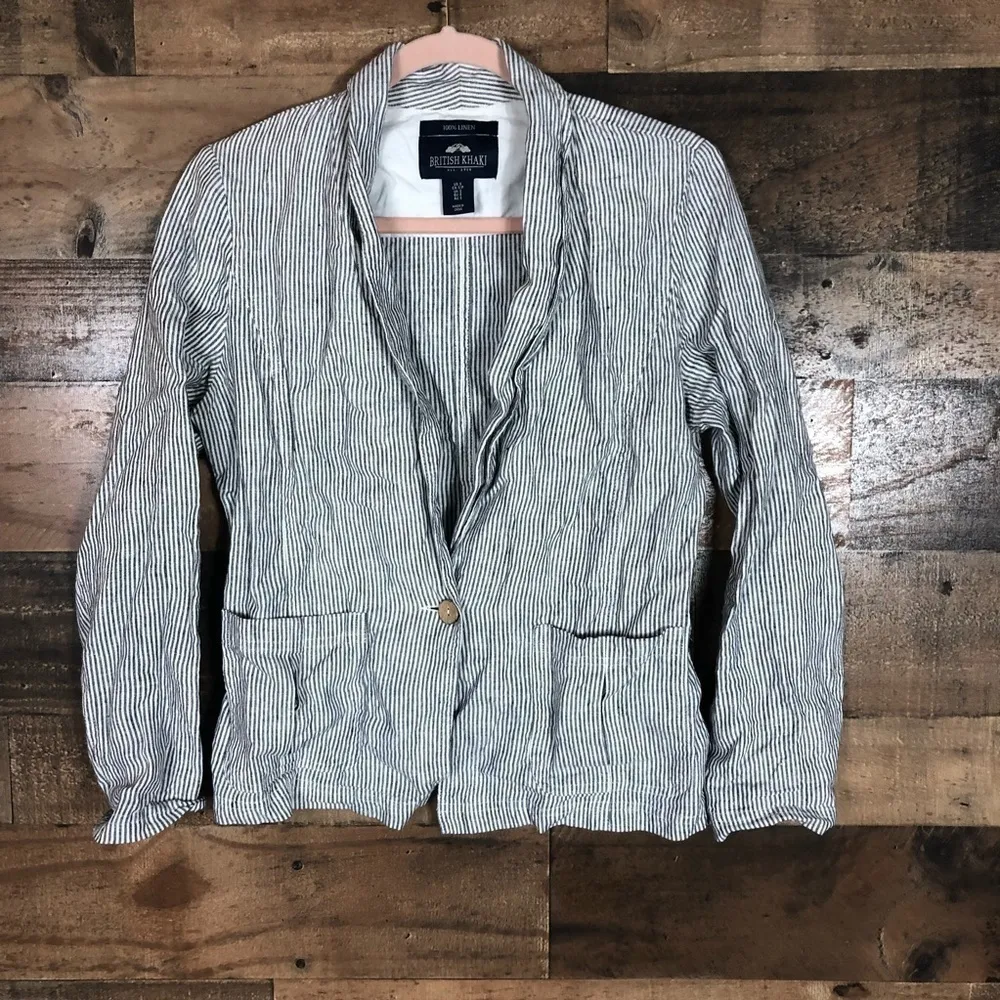 British khaki lightweight‎ 100% linen jacket - Image 4