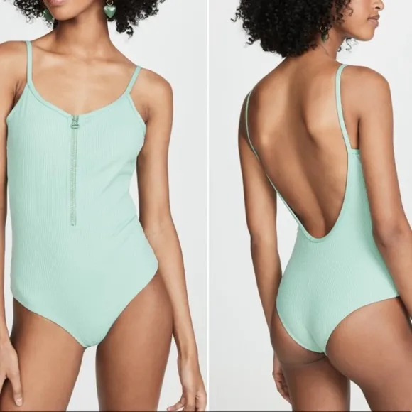 Tavik Zip Up One Piece Swimsuit Size XS Blue - Image 2