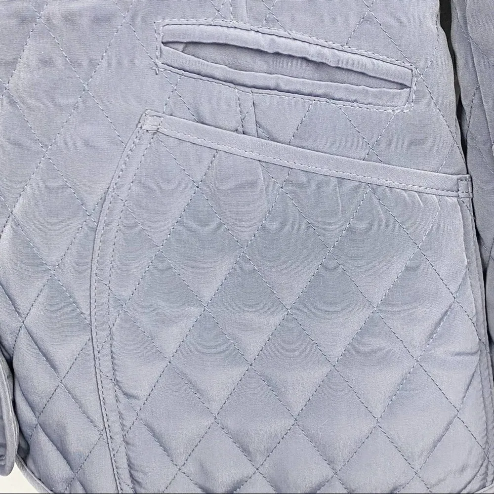 GALLERY Periwinkle Quilted Lined Interior Exterior Pocket Jacket, Size Medium - Image 7
