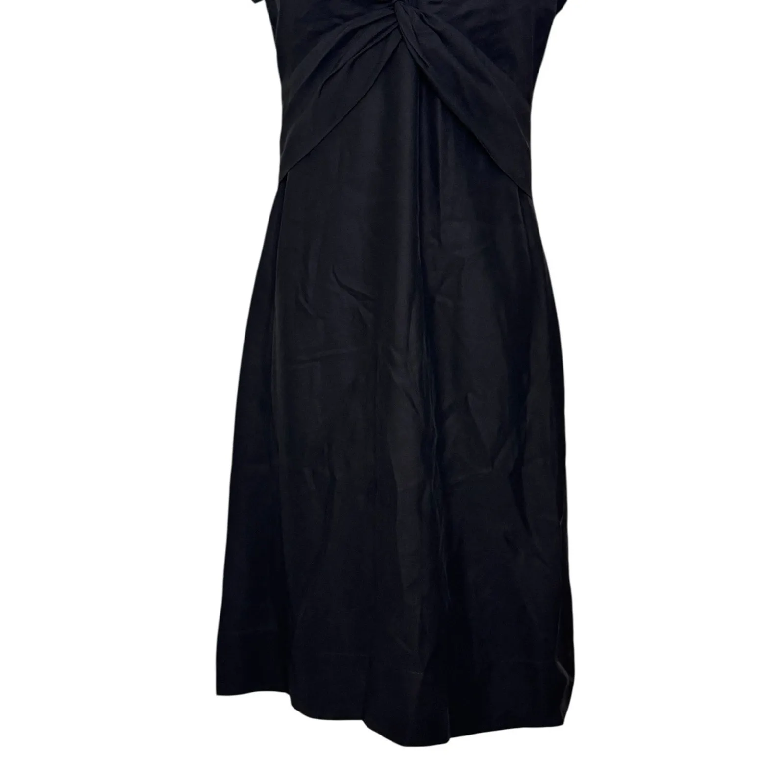 BANANA REPUBLIC Patagonia Bandha V Neck Silk Black Dress Front Twist Size 6 - Image 4
