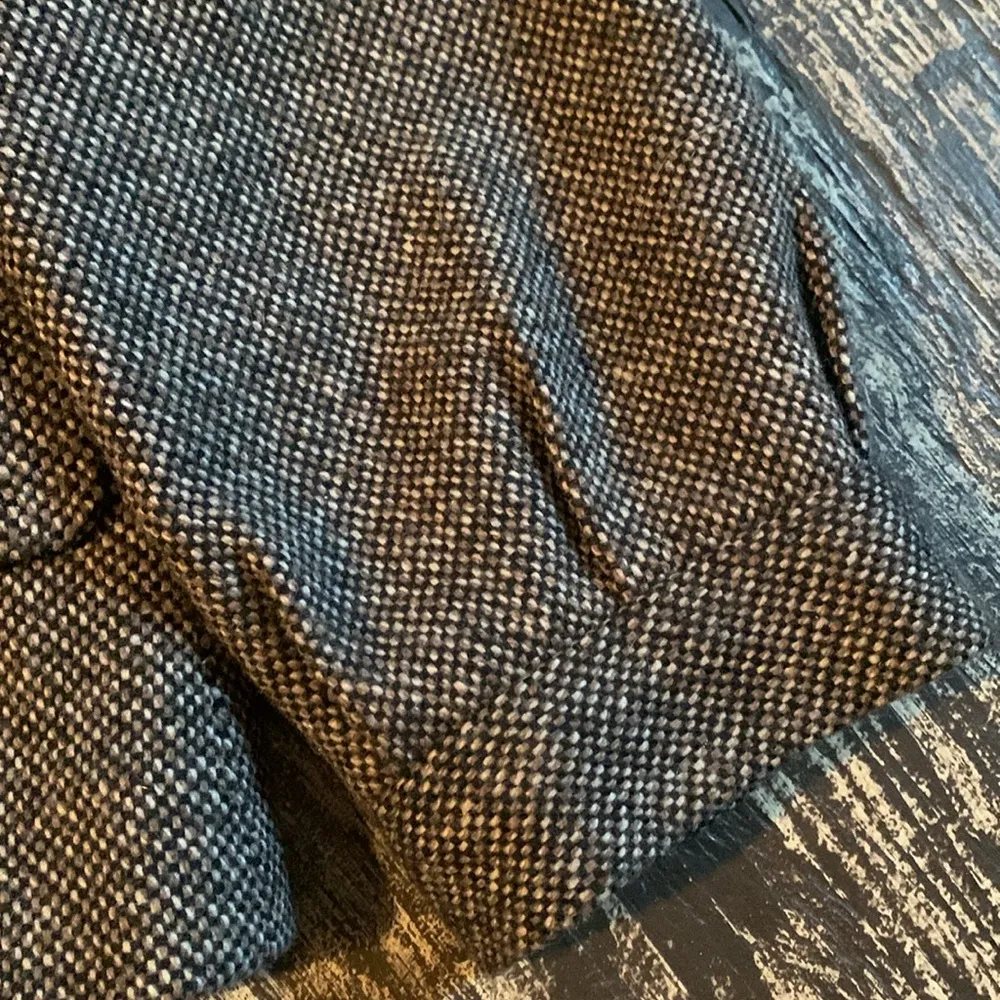 MICHAEL KORS BLAZER JACKET COAT LARGE BROWN TWEED WOOL BLEND LINED - Image 5