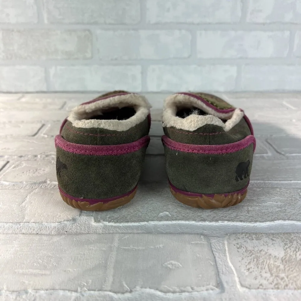 Sorel Shoes Womens 8 Sundance Shearling Slip On Moc Loafer NL2121231 Green Suede - Image 3