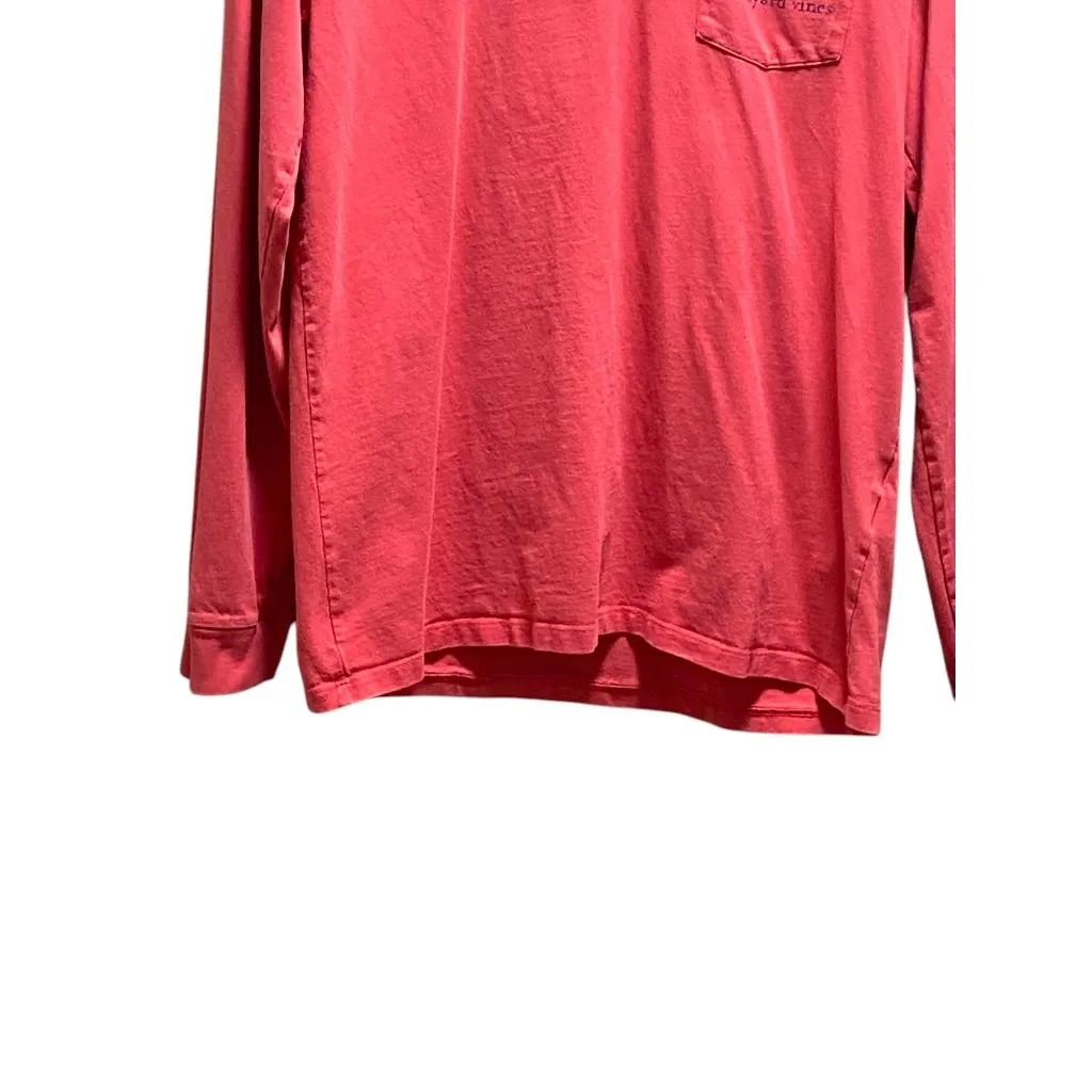 Vineyard Vines Hooded Whale Logo Back Hit Tee Shirt Melon Size M Coastal Casual - Image 7