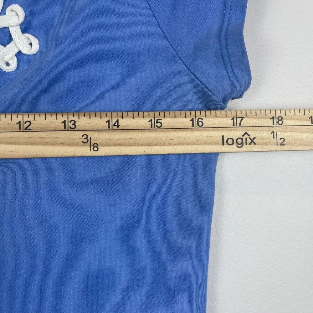 Lilly Pulitzer Womens Brewster Mini Dress Small Blue Pima Cotton Preppy Beachy - Image 5