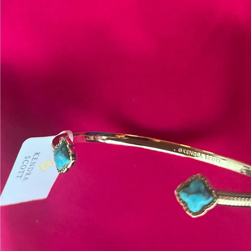 Kendra Scott Elegant Mallory turquoise Gold cuff Bracelet - Image 3