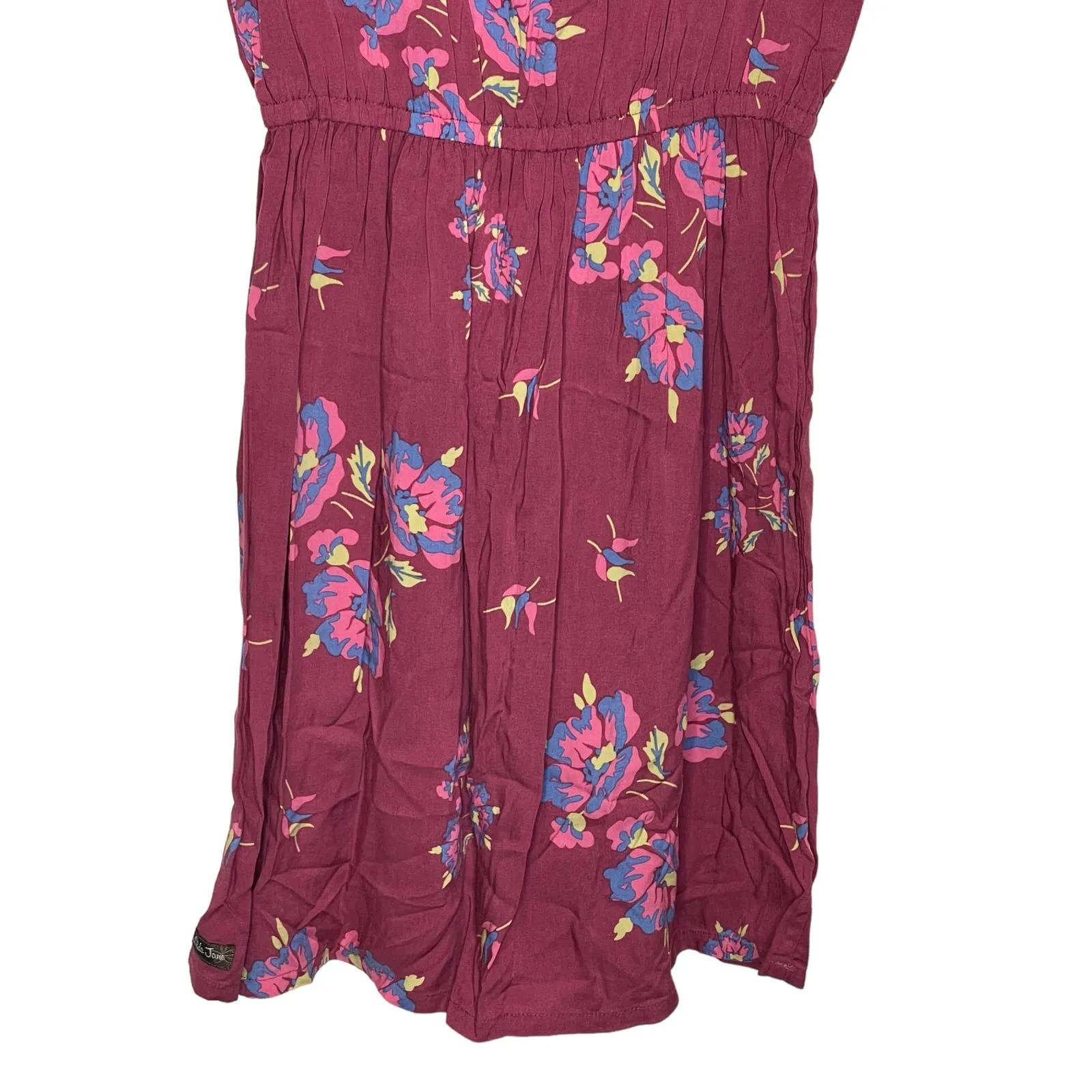 Matilda Jane Women Dress Art Class Cinched Waist Crochet Floral Maroon Size XS - Image 10