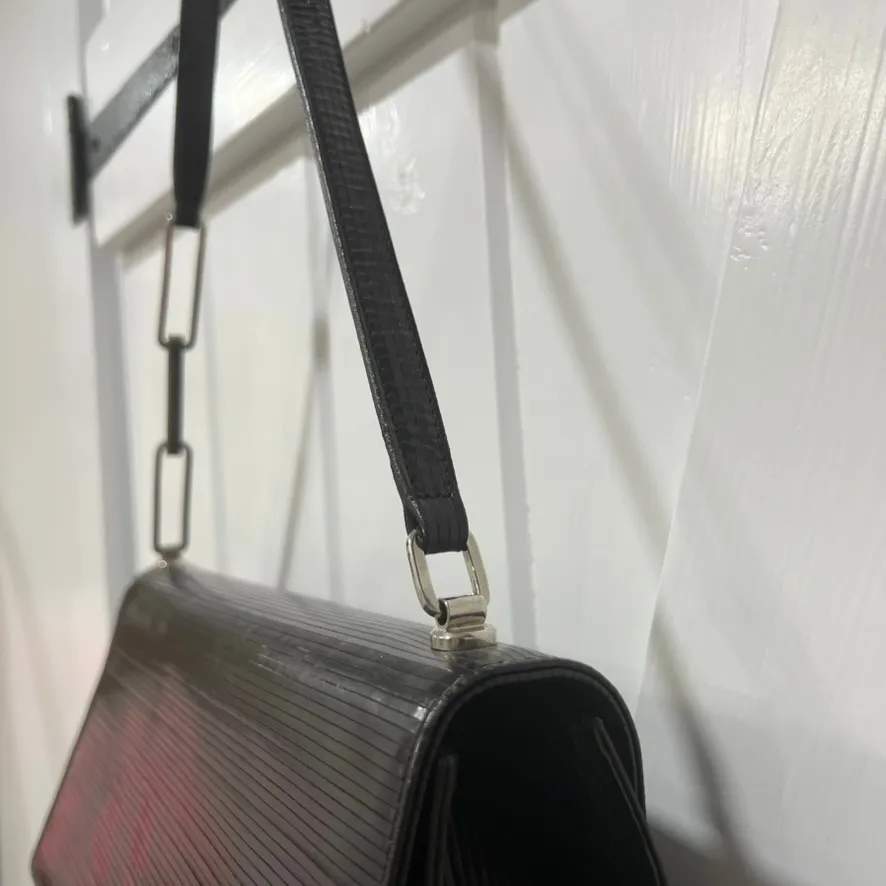 PIBRA Leather Shoulder Purse Square Structure Black Leather Italy - Image 13