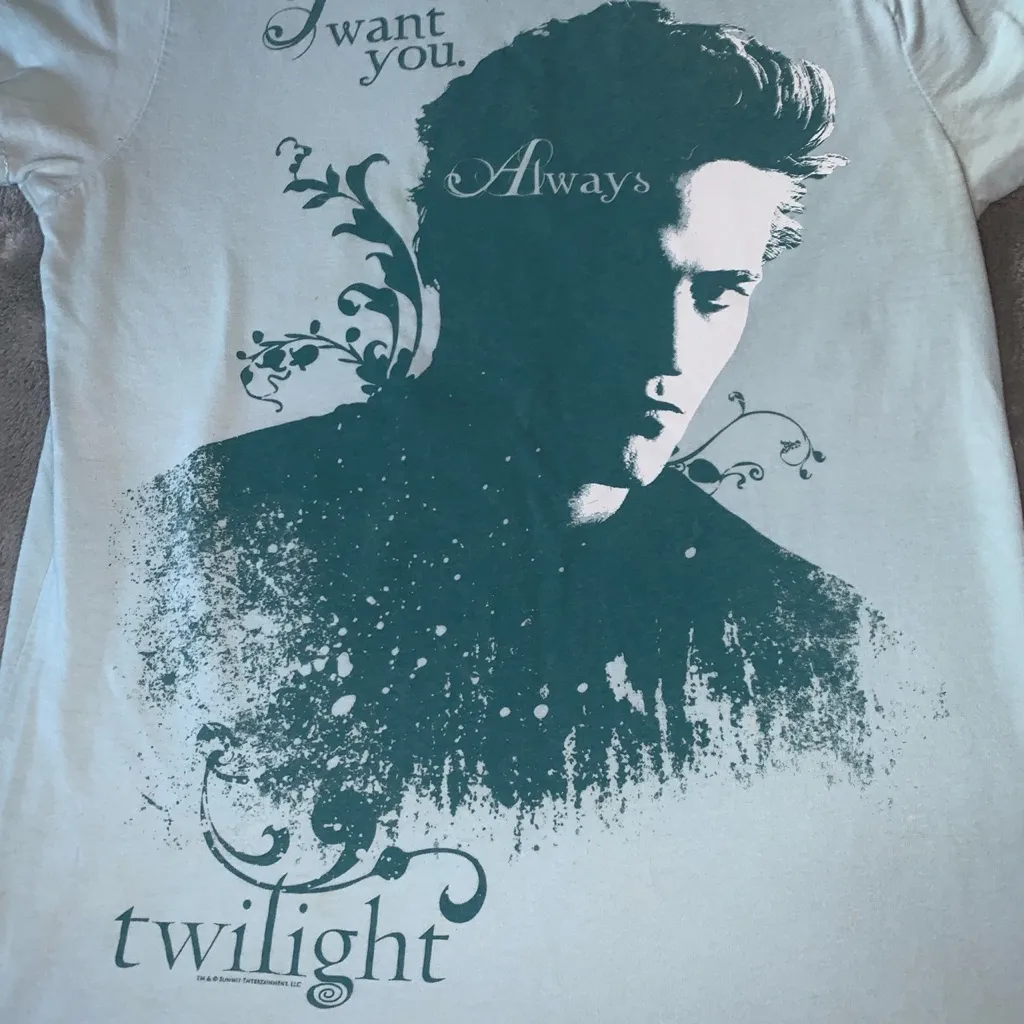 Hot Topic Tultex Girly Twilight Saga Edward Cullen T Shit I Want You Always - Image 2