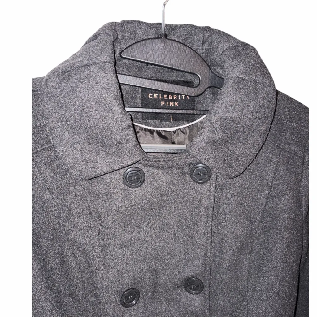 Celebrity Pink  Women's  Charcoal Gray Peacoat Size M - Image 4