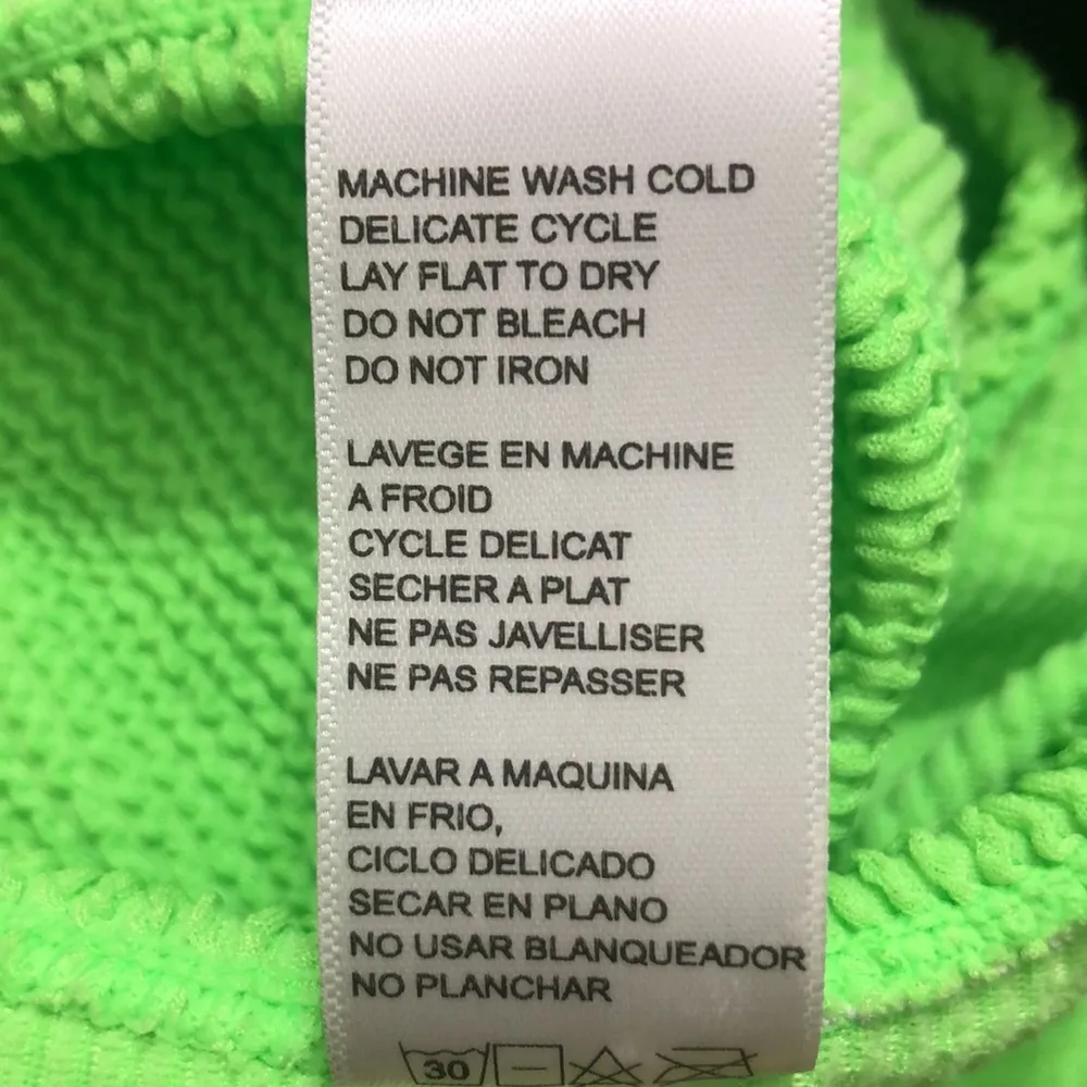 Good American Neon Green Chartreuse Always Fits Smocked Bikini Bottoms 00/0 NWOT - Image 7