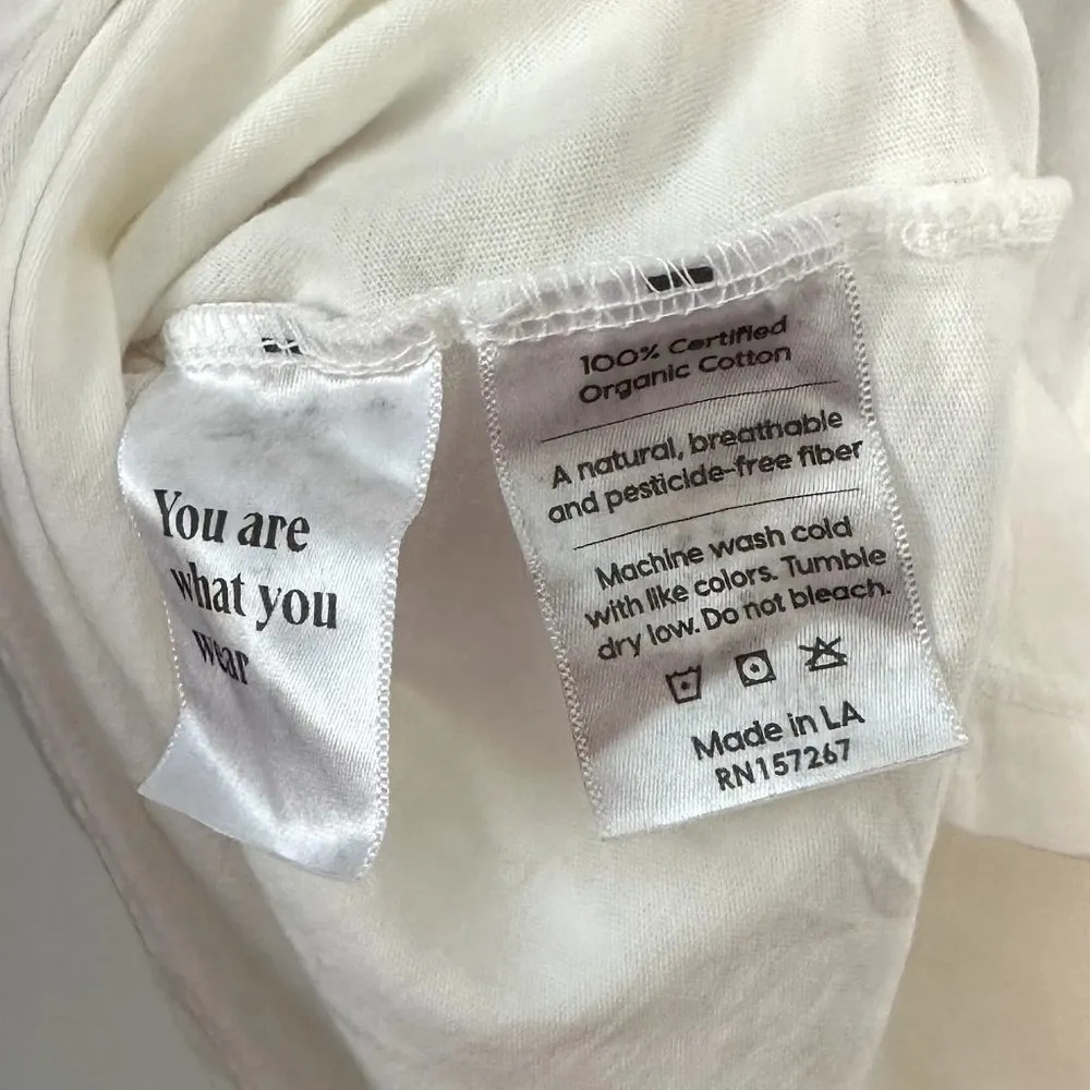 NEW MATE the Label White Organic Cotton "Turista" Max Boxy Crew Shirt - L - Image 6